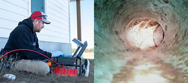 A sewer scope video inspection from Centex Home Inspections